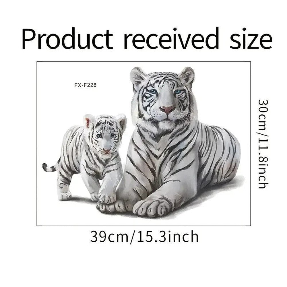 Realistic White Tigers Mother & Cub 3D Wall Decal 15.3" x 11.8" NEW! Home & Garden:Home Décor:Decals, Stickers & Vinyl Art Style Your Walls